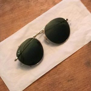 Ray-Ban Round Metal Gold Sunglasses RB3447 53▫️21